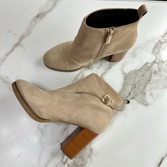 Cole Haan Harrington Grand Riding Taupe Suede Ankle Boots Size 11 Classic Chic - Picture 10 of 11